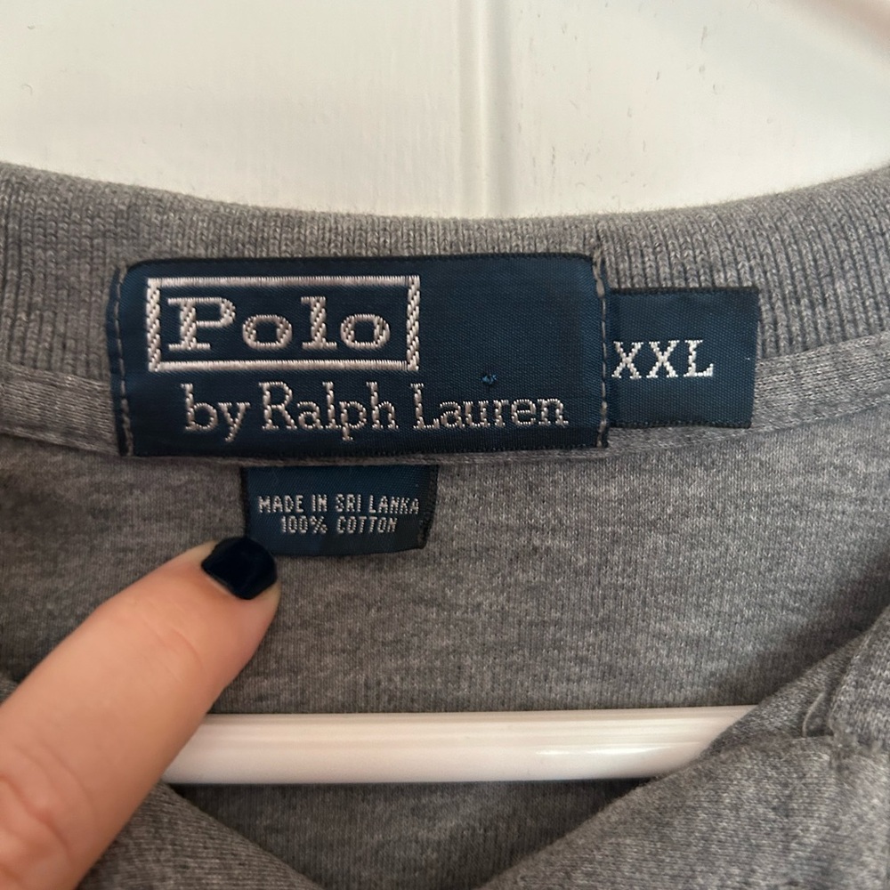 Men’s Polo Ralph Lauren Gray Long Sleeve Collared Shirt Size XXL - Picture 3 of 6